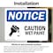 Signmission Caution Wet Paint Sign With Symbol, 5 in W x Rectangle, Vinyl Decal OS-2PACK-NS-D-35-L-10524 - alternate 4